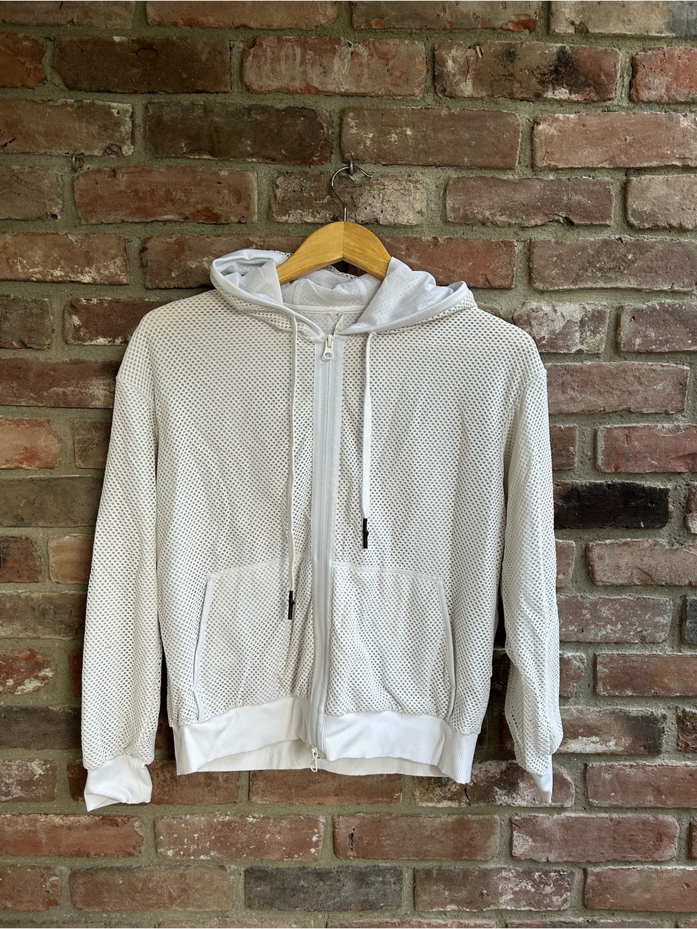 Lululemon Lab White Mesh Zip Hoodie Sweatshirt